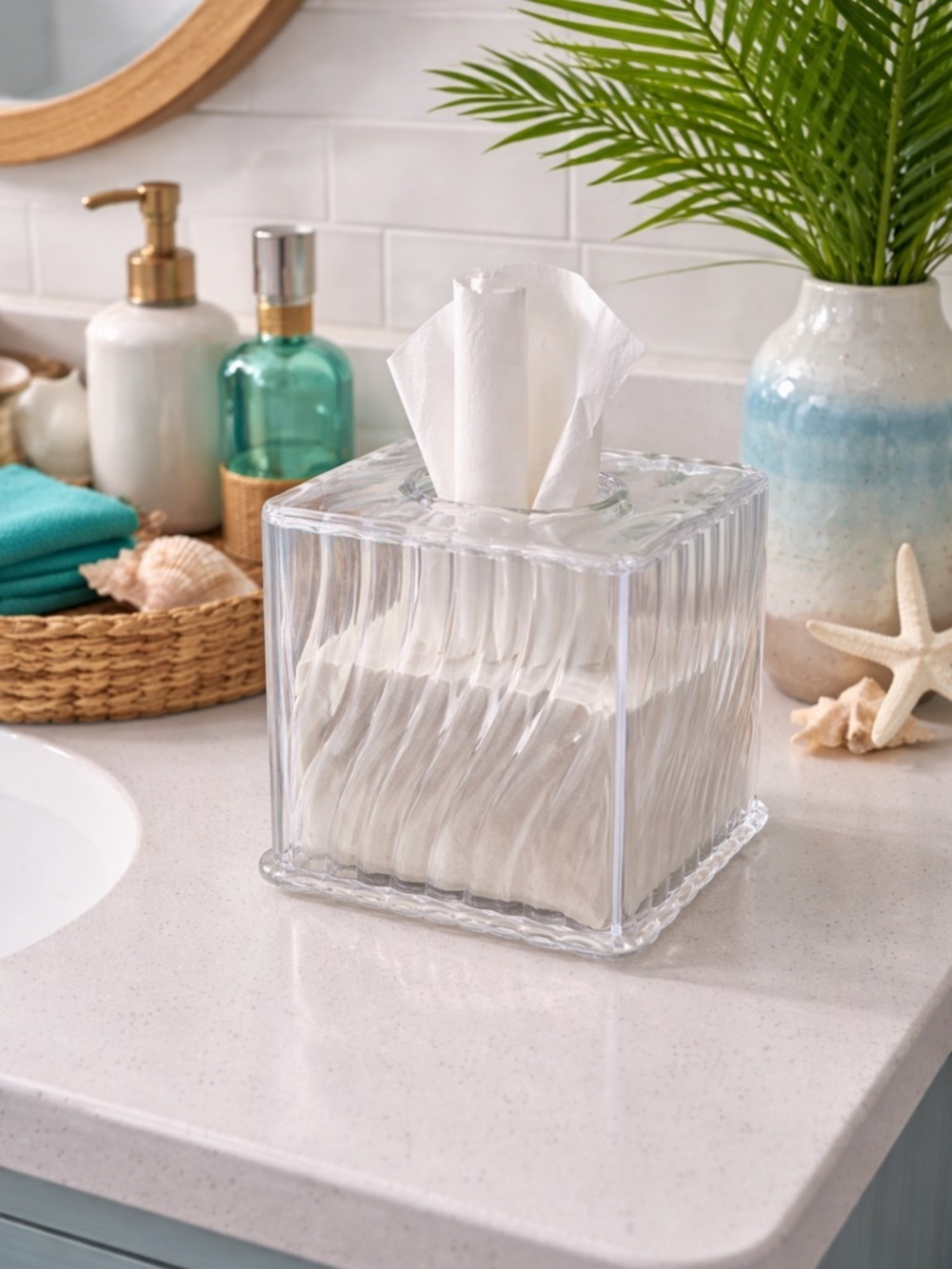 Vintage Acrylic TISSUE BOX HOLDER